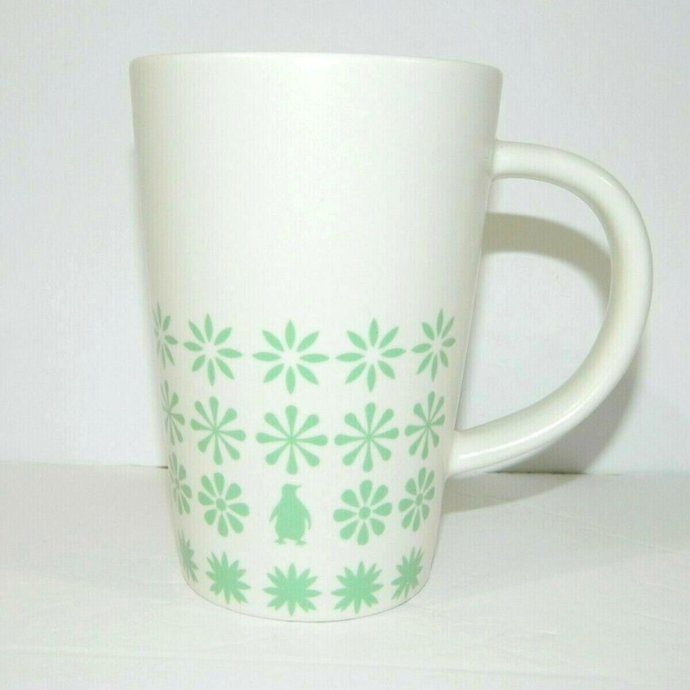 Davids Tea Turquoise Daisy Hidden Penguin Mug